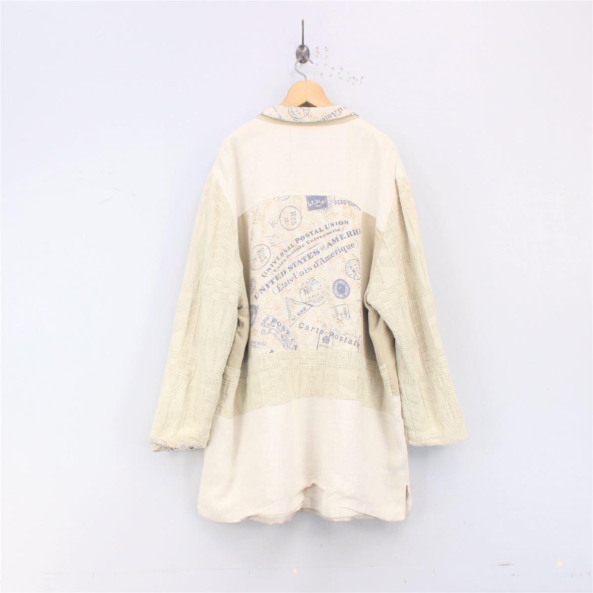 *SPECIAL ITEM* EU VINTAGE CABLE KNIT SWITCHED DESIGN LINEN JACKET/ヨーロッパ古着ケーブルニット切替デザインリネンジャケット_画像5