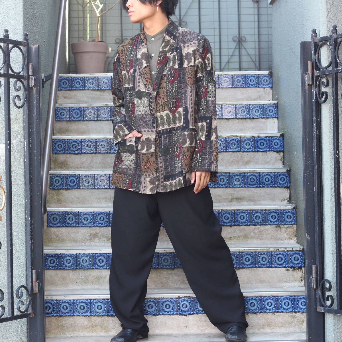 USA VINTAGE CRAZY PATTERNED DESIGN OVER JACKET/アメリカ古着