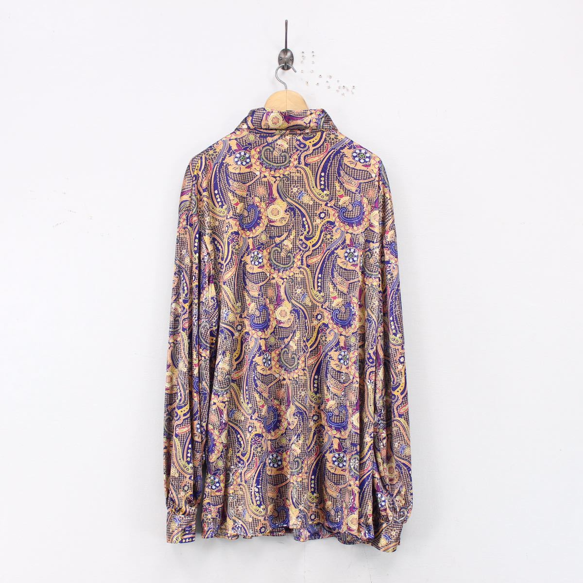 USA VINTAGE orare PAISLEY PATTERNED DESIGN SHIRT MADE IN USA/アメリカ古着ペイズリー柄デザインシャツ_画像6