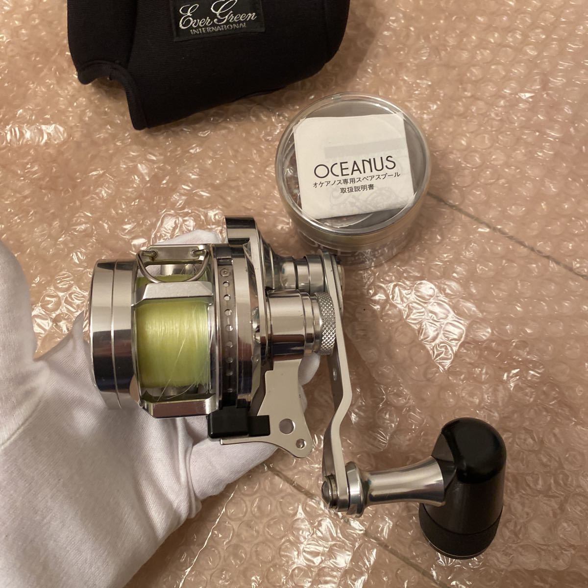 名機 美品 エバーグリーン オケアノス 未使用替スプール付き oceanus