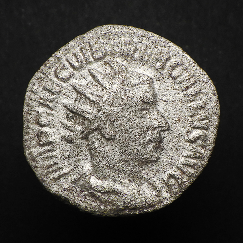 【古代ローマコイン】Trebonianus Gallus（トレボニアヌス・ガッルス）クリーニング済 シルバーコイン 銀貨 アントニニアヌス(Au7Htfk2N7)_画像1