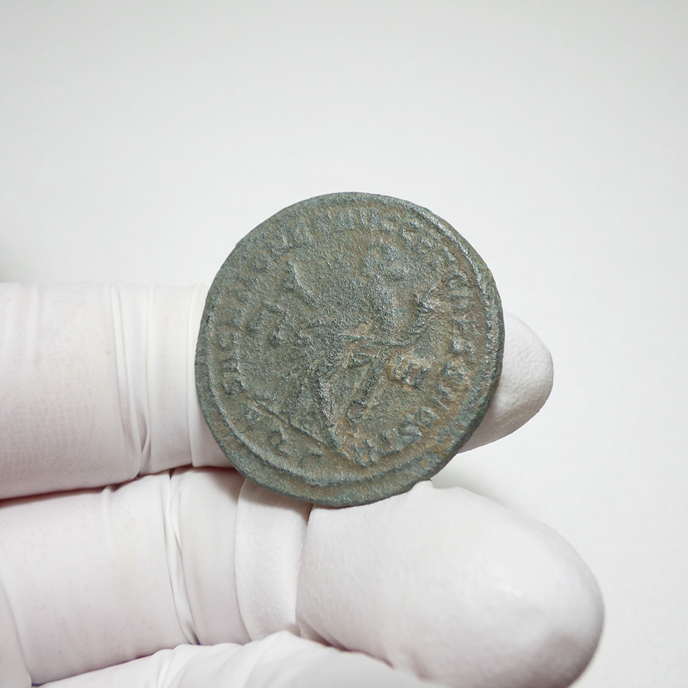 【古代ローマコイン】Constantius I Chlorus（コンスタンティウス・クロルス）クリーニング済 ブロンズコイン 銅貨 フォリス(kNLLnuSbm9)_画像7
