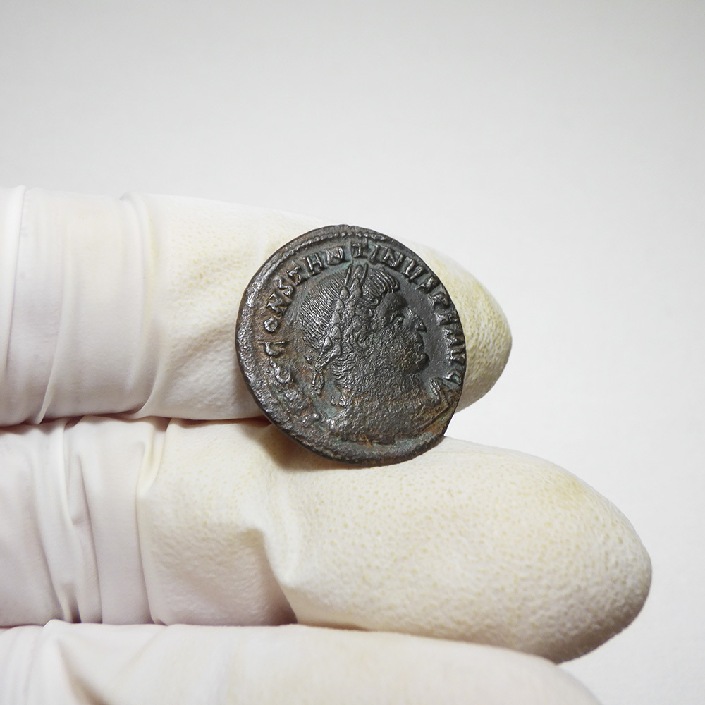 【古代ローマコイン】Constantine I（コンスタンティヌス1世）クリーニング済 ブロンズコイン 銅貨 フォリス(wH5VFs9Pa3)_画像5