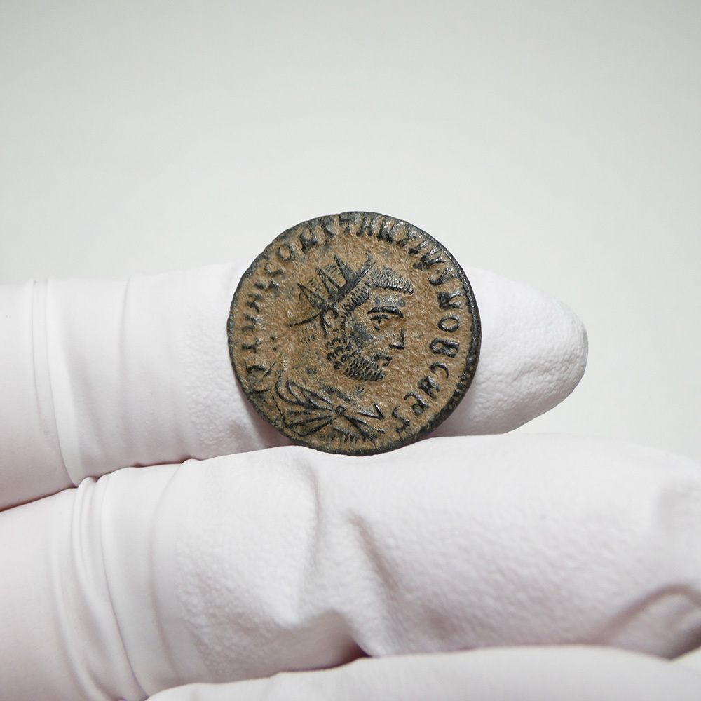 【古代ローマコイン】Constantius I Chlorus（コンスタンティウス・クロルス）クリーニング済 ブロンズコイン 銅貨(m_rKUZGupK)_画像4