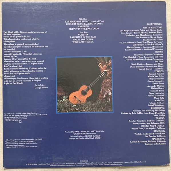 LP Earl Klugh 試聴 US盤 アール・クルー Harvey Mason Dave Grusin BN-LA596-G_画像2