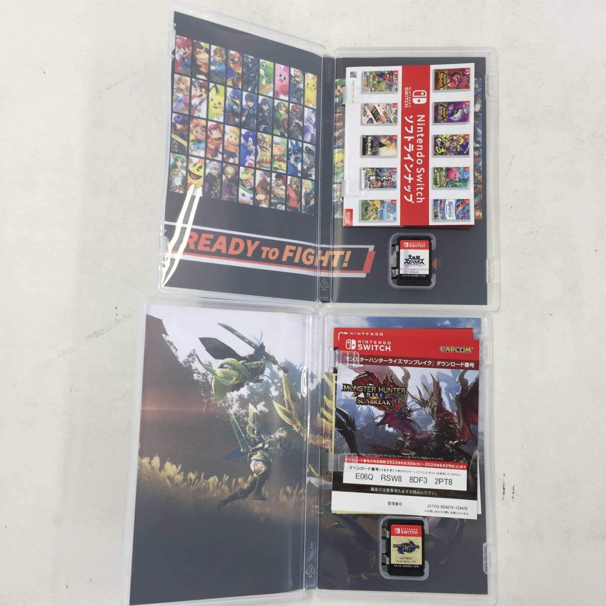 1円 Nintendo Switchソフト3本セット スプラ2 モンスターハンターライズ 大乱闘スマッシュブラザーズ 品(ニンテンドースイッチ