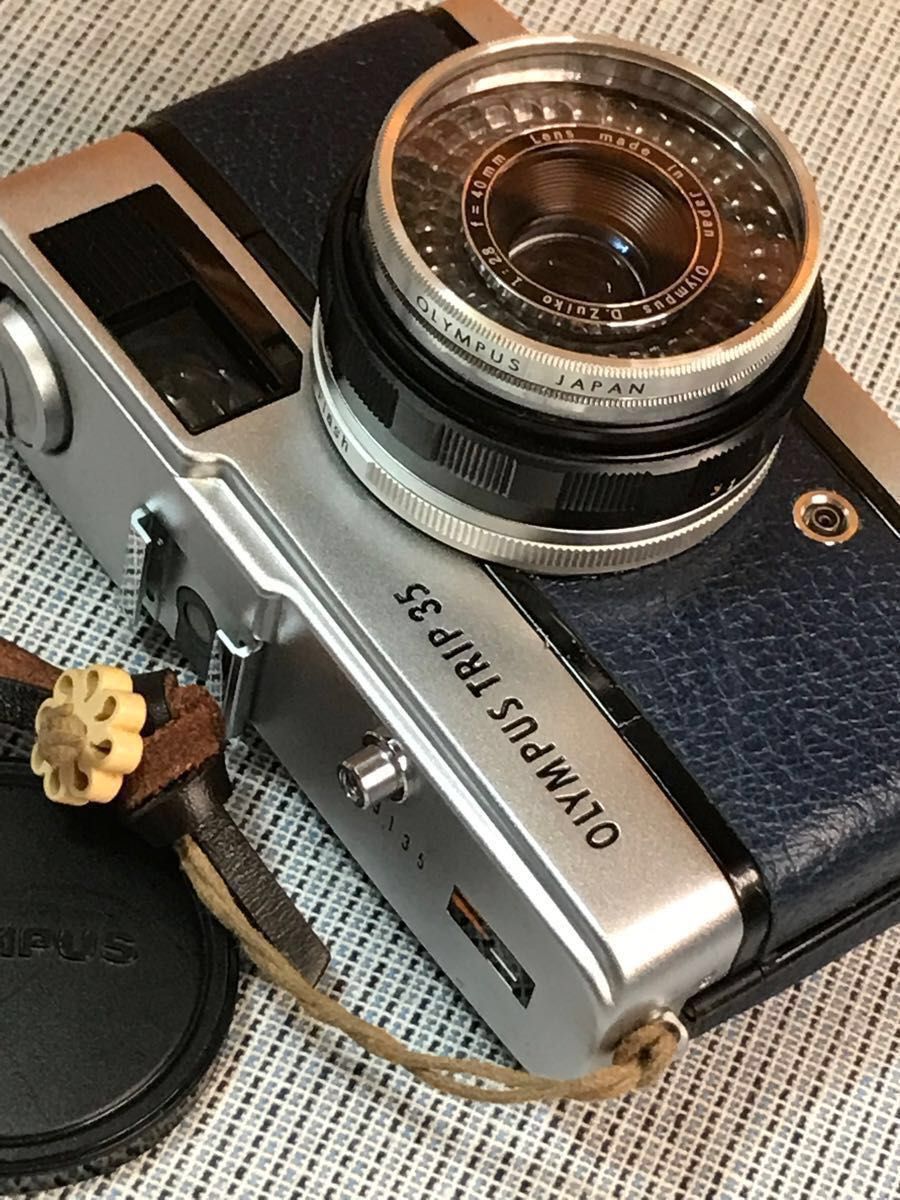 超美品!☆olimpus trip35☆完動品*整備済*赤ベロOK☆本革ブルー