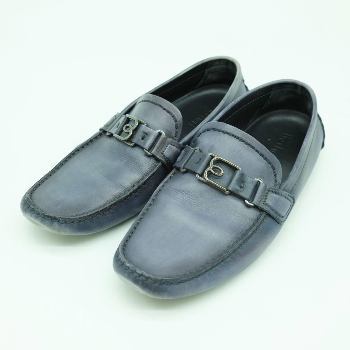 Berluti】ローファー ドライビングシューズ ブルー 青 27cm レザー-