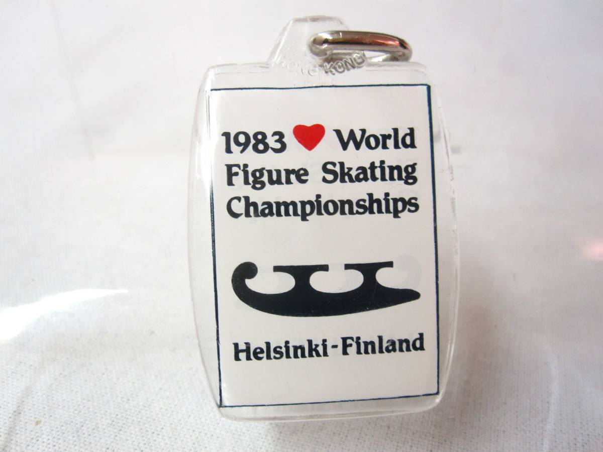 未使用 記念チャーム ペンダントヘッド ワールド チャンピオンシップ フィギュアスケート ヘルシンキ大会 1983 非売品かも?_画像1