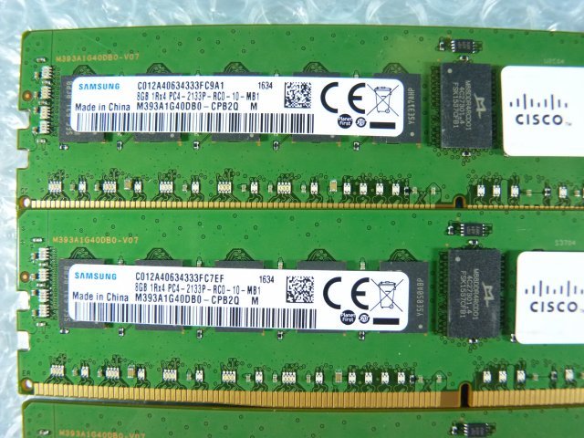 1NOU // 8GB 4枚セット 計32GB DDR4 17000 PC4-2133P-RC0 Registered RDIMM 1Rx4 M393A1G40DB0-CPB2Q 15-102214-01//Cisco UCS B200 M4取外_画像6