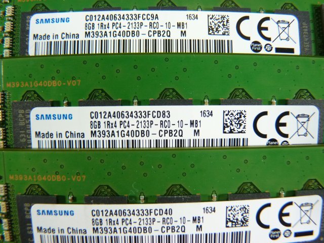 1NOV // 8GB 12枚セット計96GB DDR4 17000 PC4-2133P-RC0 Registered RDIMM 1Rx4 M393A1G40DB0-CPB2Q 15-102214-01//Cisco UCS B200 M4取外の画像4