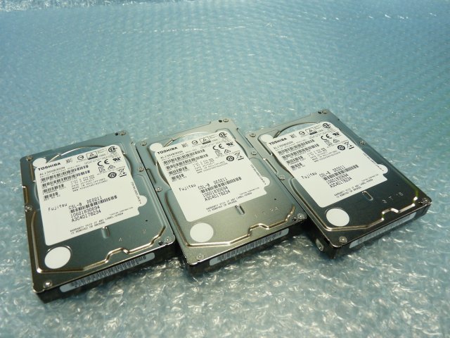 1NRY // 3個セット TOSHIBA AL13SXB300N 300GB 2.5インチ SAS HDD 6Gb 15Krpm (A3C40178234) 15mm // Fujitsu PRIMERGY RX300 S8 取外_画像1