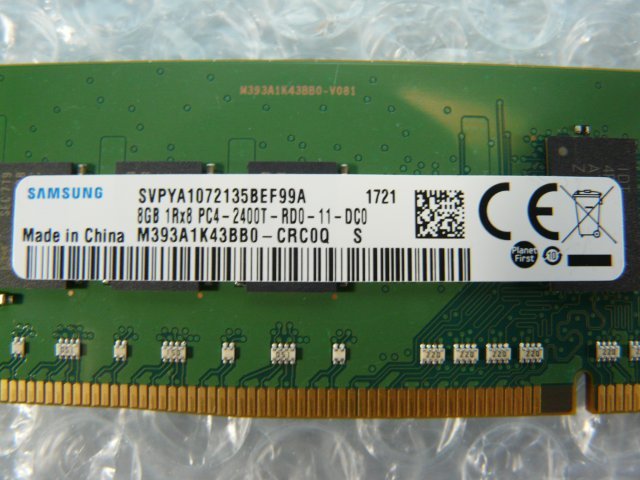 1NTB // 8GB DDR4 19200 PC4-2400T-RD0 Registered RDIMM 1Rx8 M393A1K43BB0-CRC0Q 809080-091 // HP ProLiant DL160 Gen9 取外 //在庫7_画像2