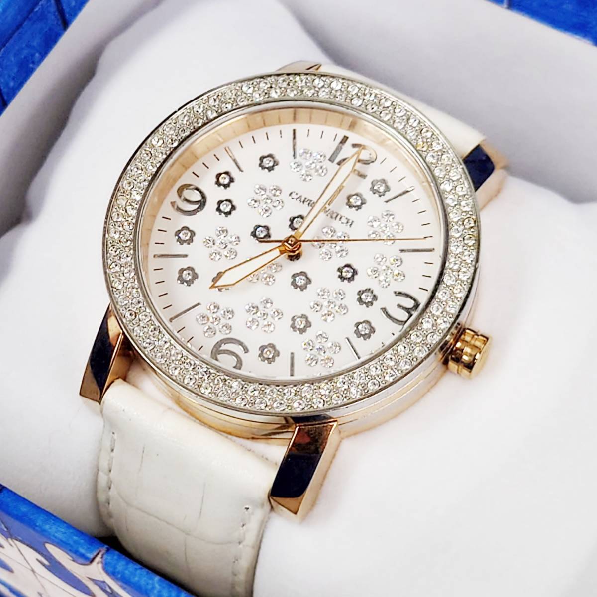 美品★CAPRI WATCH◆カプリウォッチ ホワイト シルバー VERA PELLE ＸＸシリーズ Art. 5327 レディース腕時計_画像1