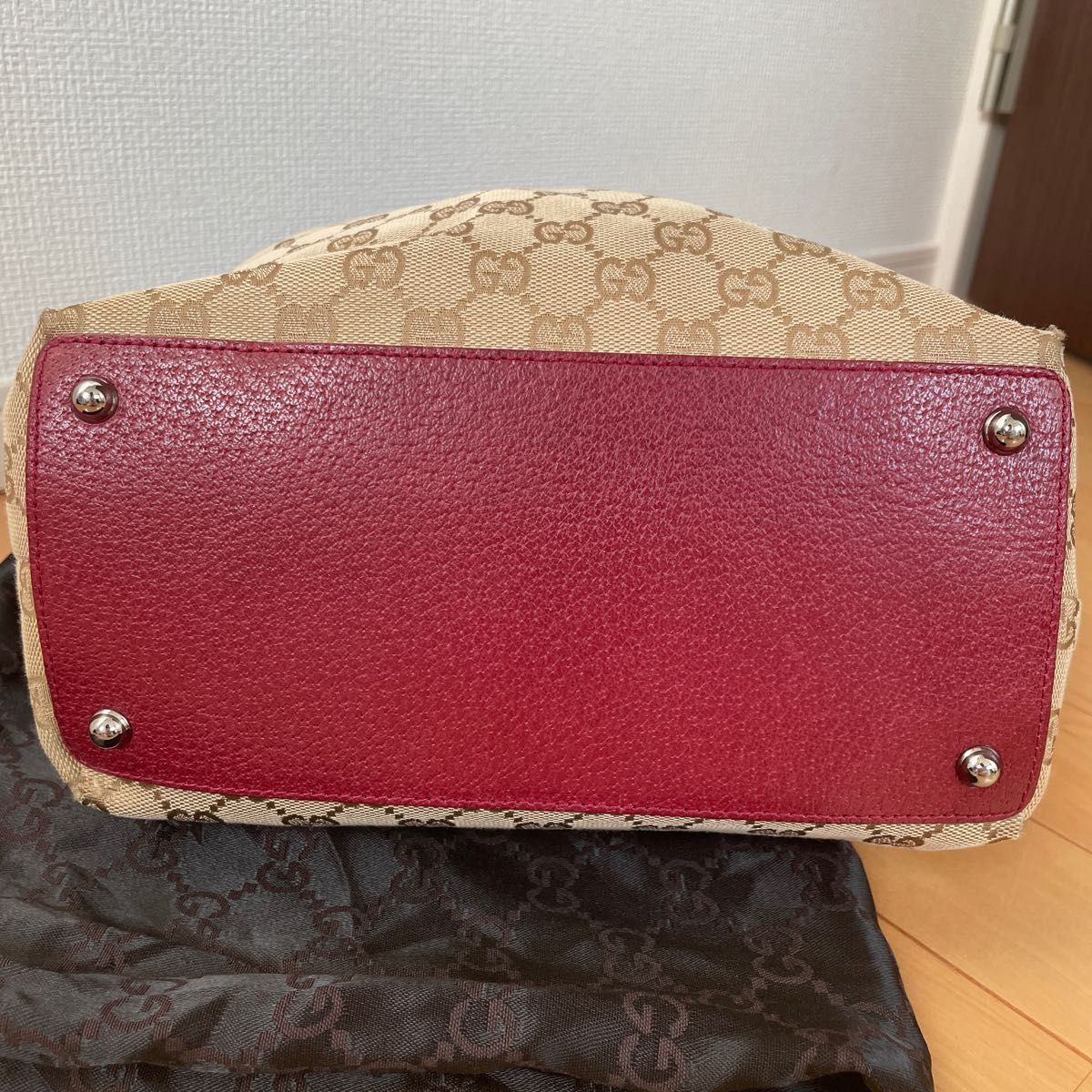 GUCCI GGキャンバス トートバッグ バケツ 保存袋 グッチ ハンドバッグ