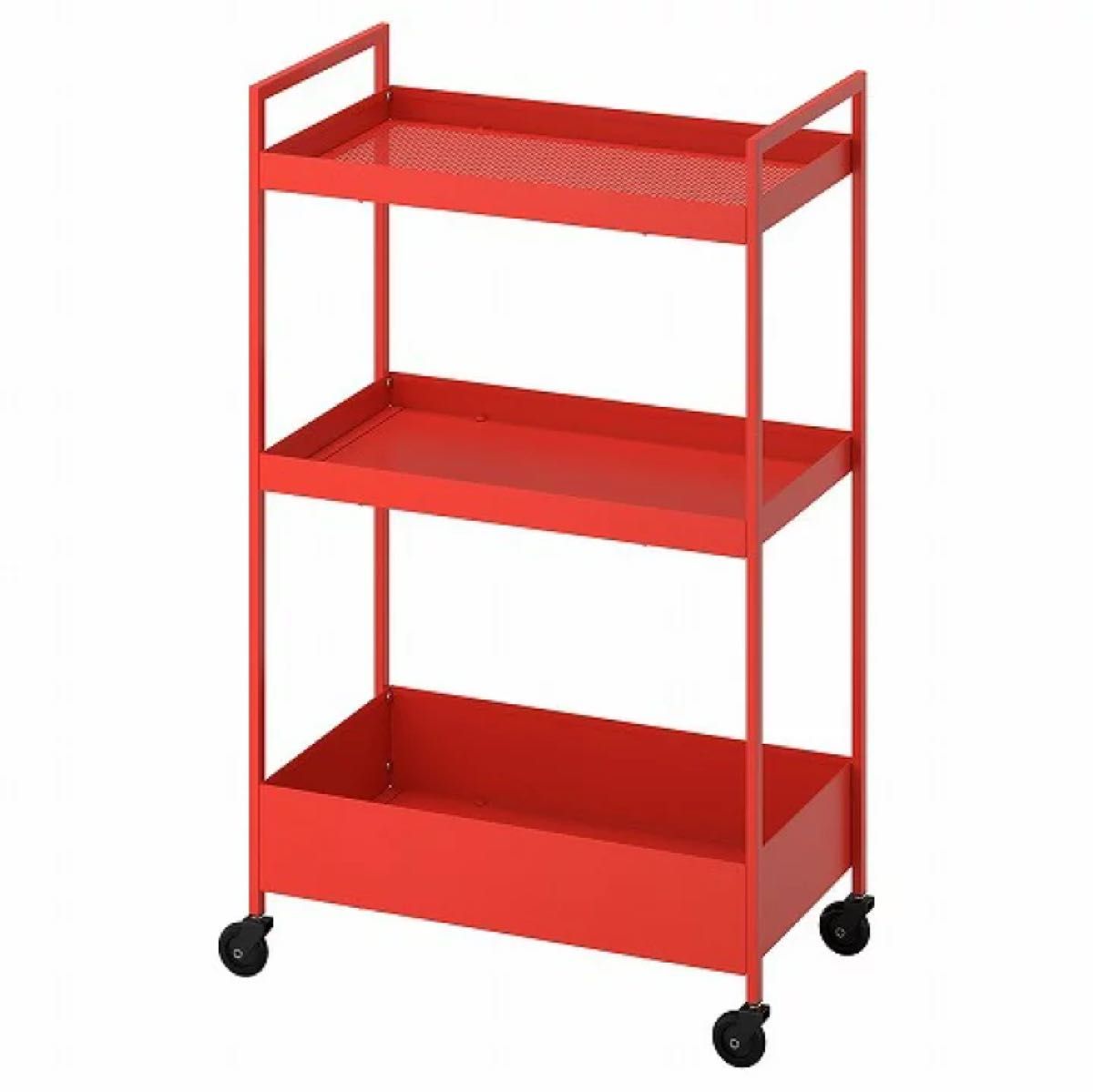 IKEA/イケア NISSAFORS ニッサフォース 3段 ワゴン レッド IKEA/イケア NISSAFORS ニッサフォース 3段 ワゴン レッド