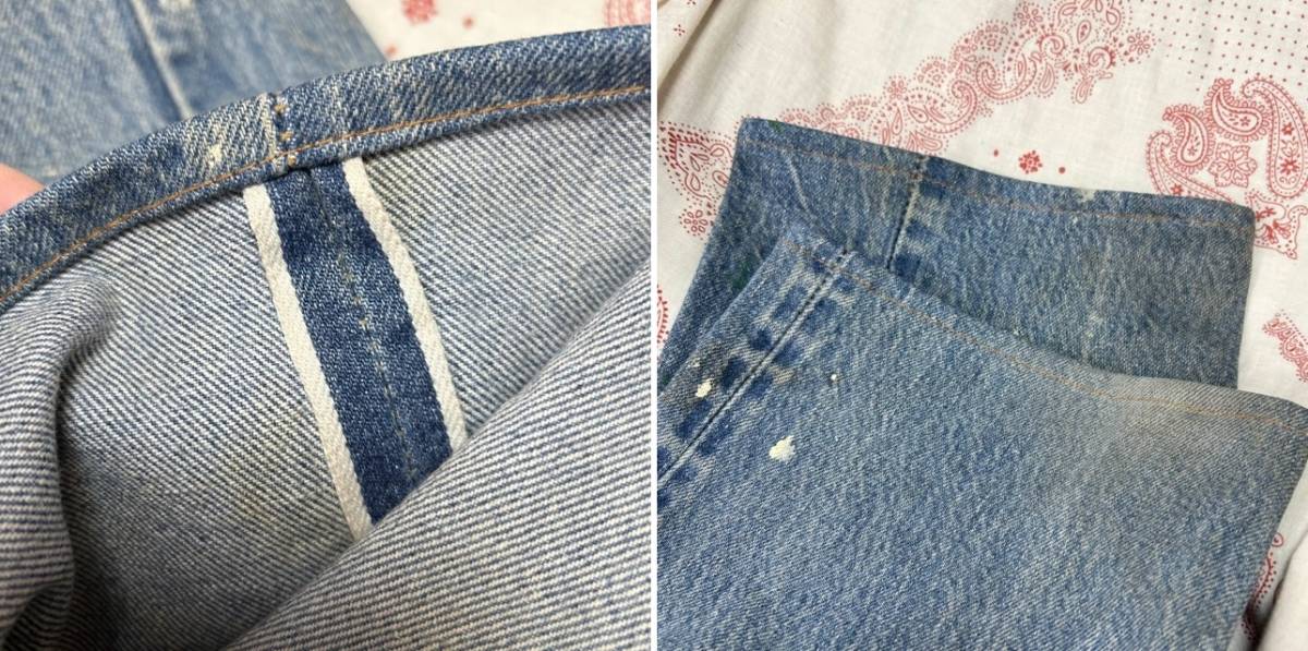 USA古着 80s初期 USA製 Levis 501 赤耳セルヴィッジデニム 31 オールド リーバイス ヴィンテージ 66後期 ペンキ リペア グランジ●176_画像8