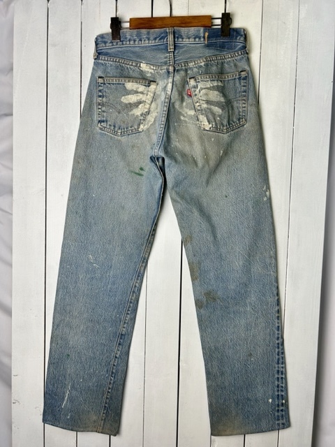 USA古着 80s初期 USA製 Levis 501 赤耳セルヴィッジデニム 31 オールド リーバイス ヴィンテージ 66後期 ペンキ リペア グランジ●176