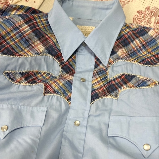 sh●481 USA古着 60s～70s MONTGOMERY WARD 切替えウエスタンシャツ L~XL オールド ヴィンテージ モンゴメリーワード アメリカ古着 薄手_画像4