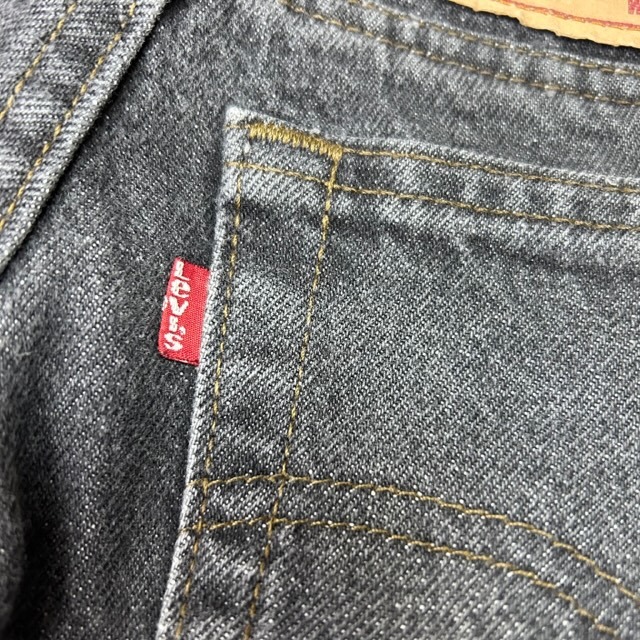 USA古着 90s USA製 Levis 505 先染め ブラックデニムパンツ 29