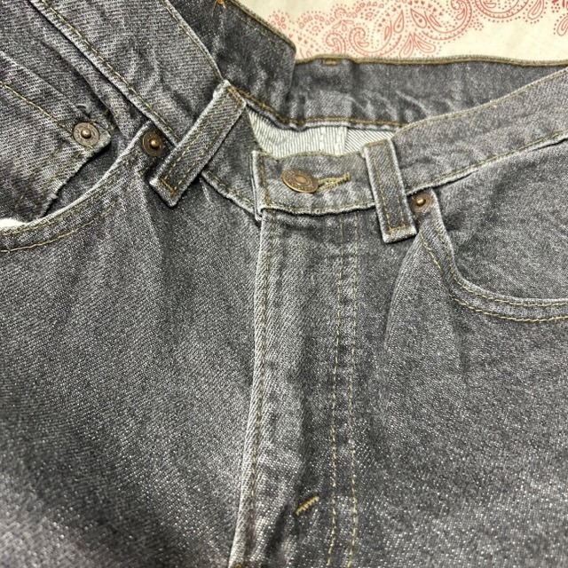 USA古着 90s USA製 Levis 505 先染め ブラックデニムパンツ 29