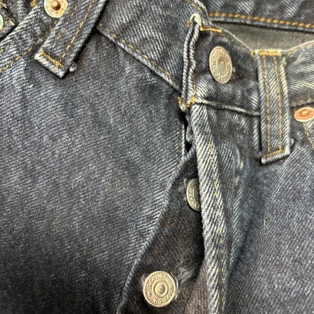 USA古着 80s USA製 Levis 501 オリジナル赤耳 後染め ネイビーブラックデニムパンツ 29 ヴィンテージ リーバイス　66後期 黒紺●160_画像6