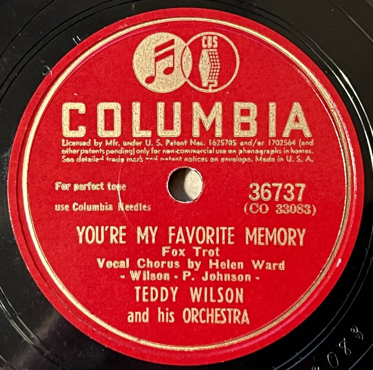 TEDDY WILSON w LENE HORNE, HELEN WARD COLUMBIA Out Of Nowhere/ You*re My Favorite Memory