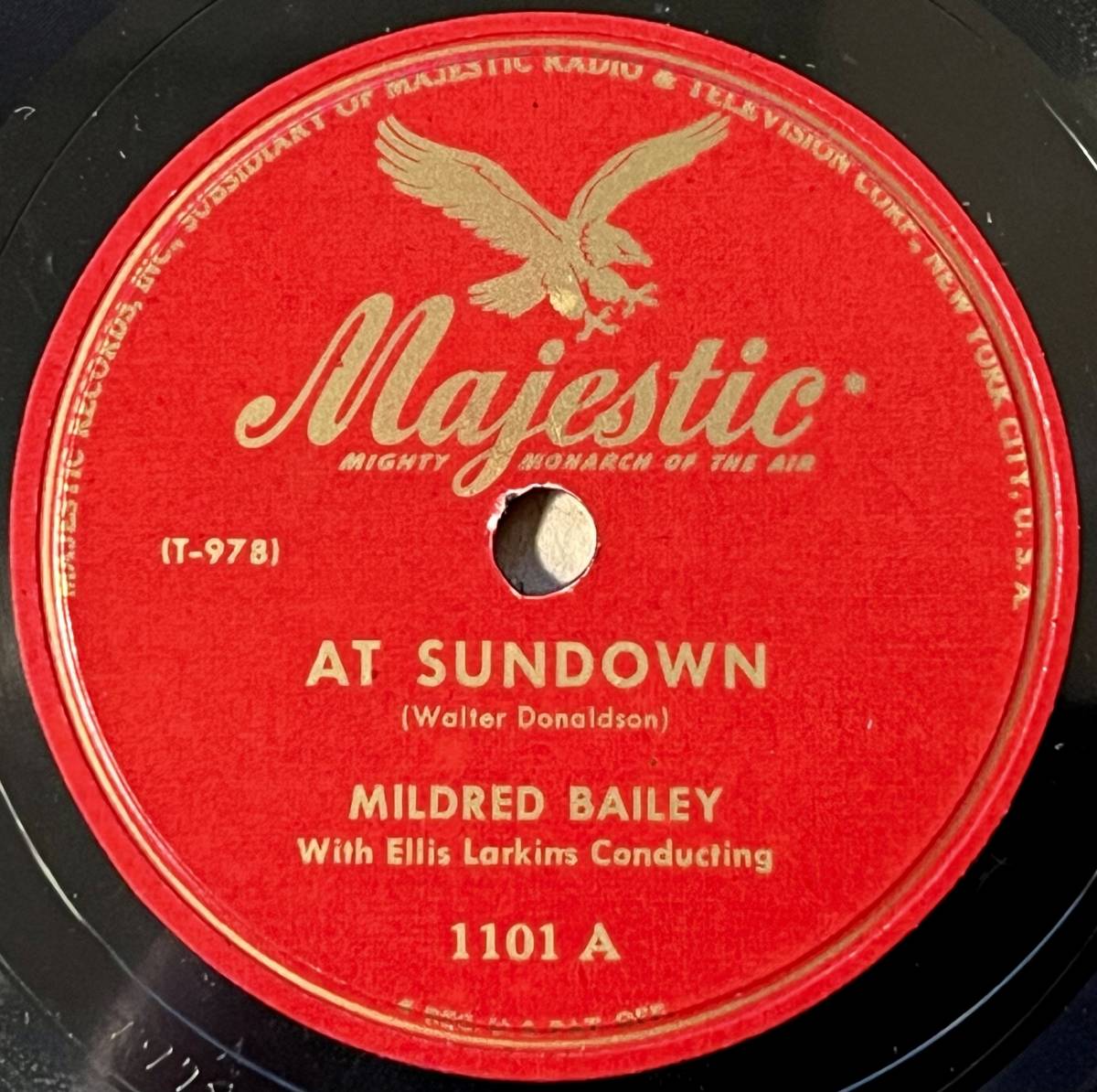 MILDRED BAILEY w ELLIS LARKINS MAJESTIC At Sundown/ Lover, Come Back To Me