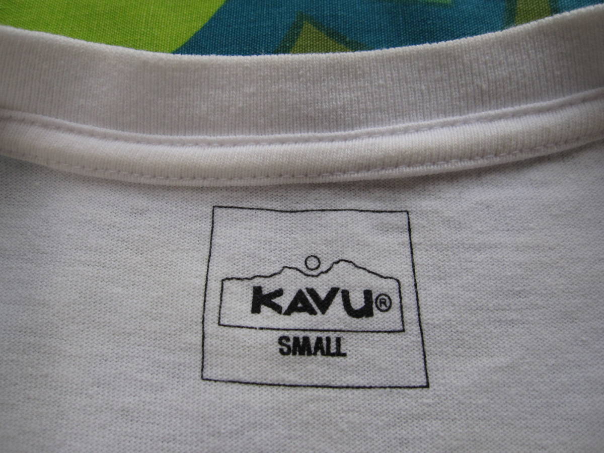 KAVU カブー 半袖Tシャツ ホワイト レディースS 綿100 USED アウトドア キャンプ_画像3