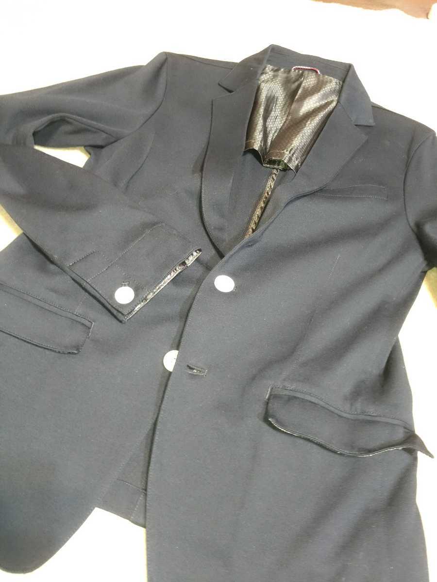 NICOLE CLUB FOR MEN ニコルクラブ フォーメン 背抜き★ テーラード カット ジャケット ブレザー Sz.46　メンズ ネイビー　春夏_画像2