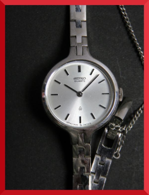 美品 セイコー SEIKO クォーツ 2針 純正ベルト 1400-0270 女性用 レディース 腕時計 U745 稼働品_画像1