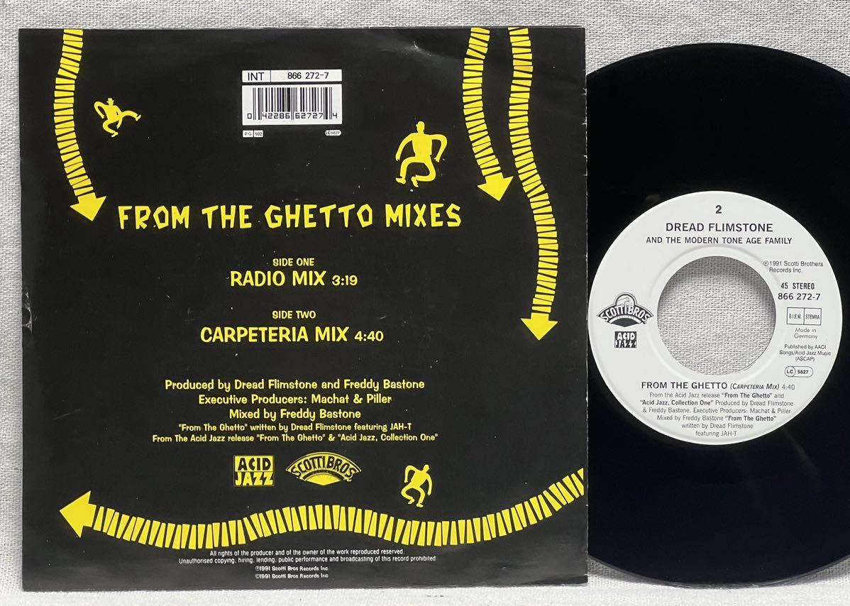7インチ Dread Flimstone & The Modern Tone Age Family / From The Ghetto Mixes★ドイツ盤 Acid Jazz_画像2