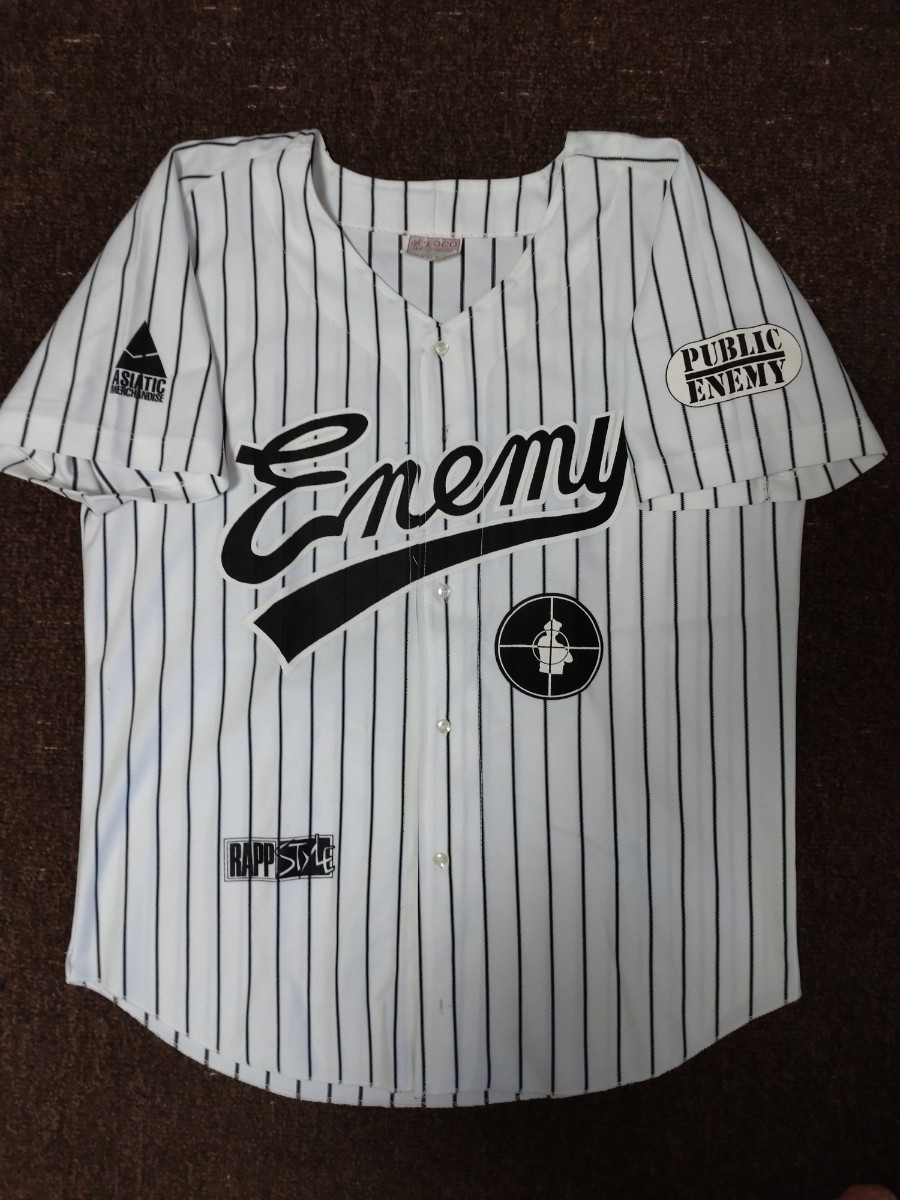 【希少】Public Enemy パブリック エナミー ベースボールシャツ ヴィンテージ ASIATIC MERCHANDISE RAPP STYLE