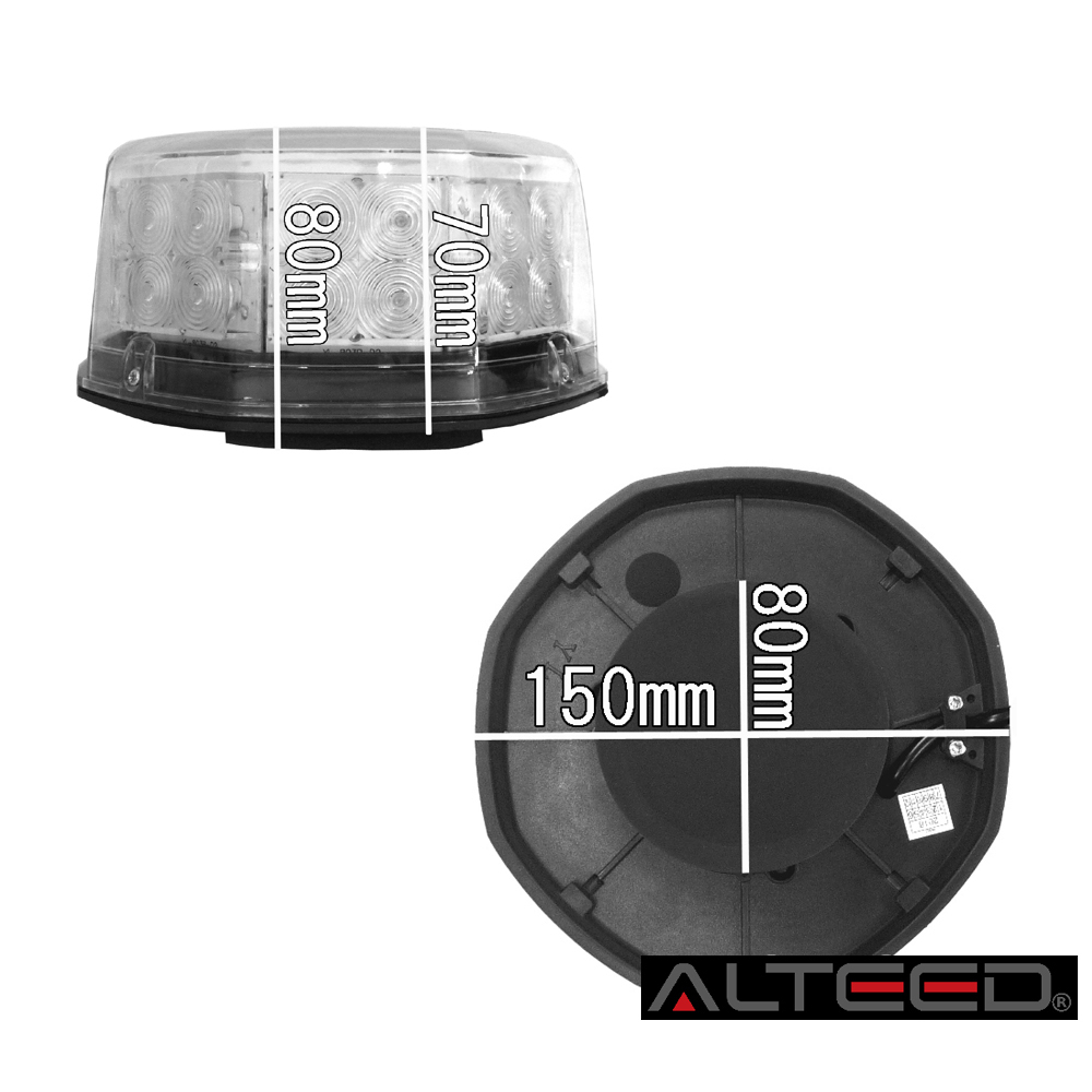 LED回転灯 青色有色カバー 32LED八角型パトランプ 12V24V対応