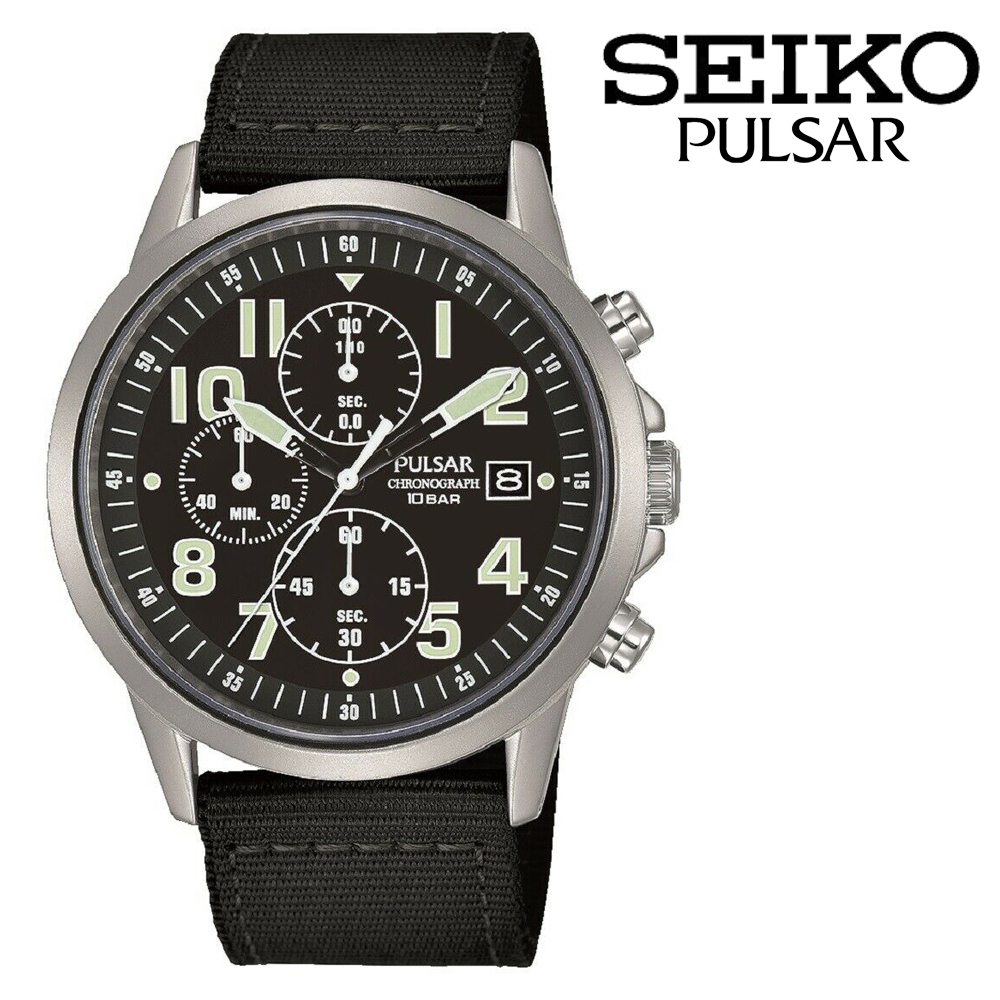 SEIKO PULSAR Military Watch Black EXCLUSIVE セイコー パルサー ミリタリー クロノグラフ パイロットウォッチ ブラック 英国 空軍 腕時計