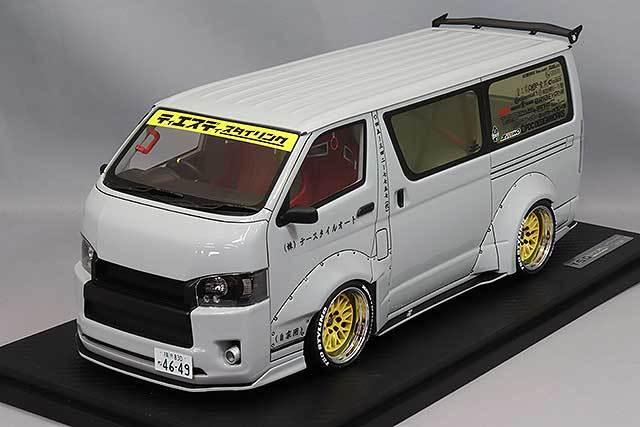イグニッションモデル 1/18 T・S・D WORKS ハイエース グレー T.S.D X-Three 19インチメッシュホイール IG3120