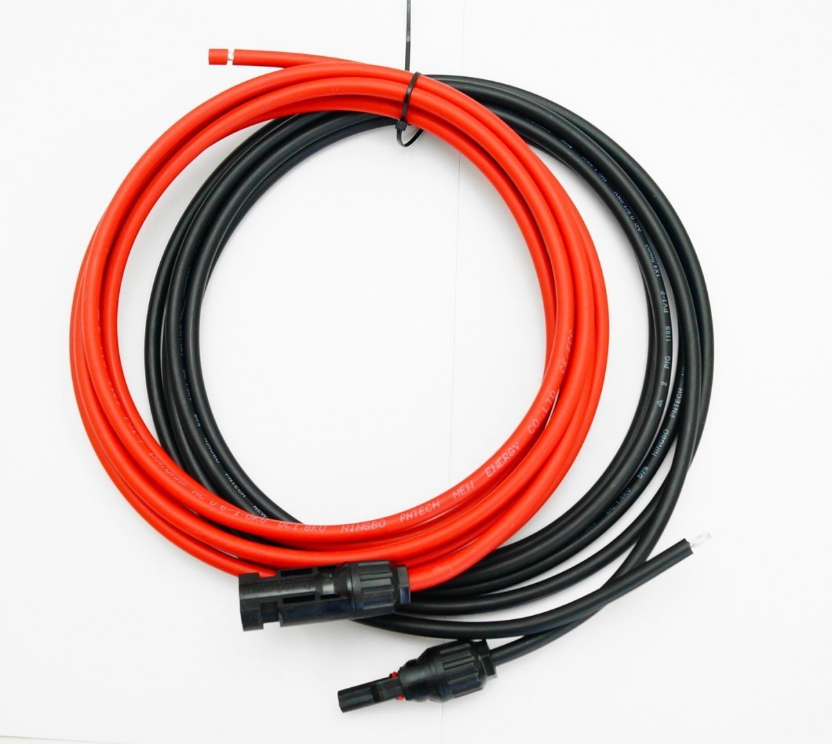 ソーラーケーブル延長ケーブル MC4 コネクタ付き 1m 2.5sq 赤と黒2本セット/ケーブル径5.3mm_画像2