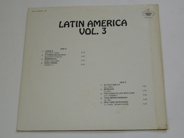 Latin America Vol.3/No Way Jose/Azymuth/Antena/Jorge Ben/Dr. Robert/1993年盤/MPS 180400/BRASIL盤/ 試聴検査済み_右側に薄茶シミ有り