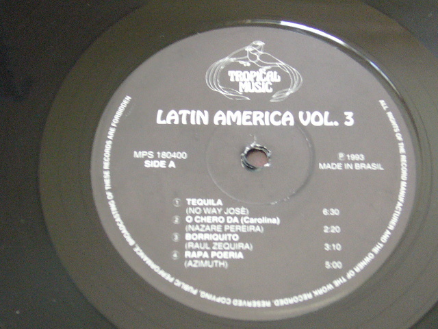 Latin America Vol.3/No Way Jose/Azymuth/Antena/Jorge Ben/Dr. Robert/1993年盤/MPS 180400/BRASIL盤/ 試聴検査済み_画像3