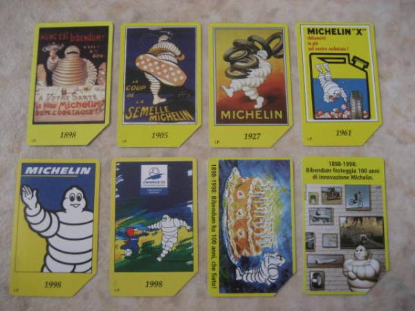  Michelin viva n dam 100 anniversary commemoration card 8 pieces set rare goods!BIBENDUM*BIB* Michelin man * tire man 