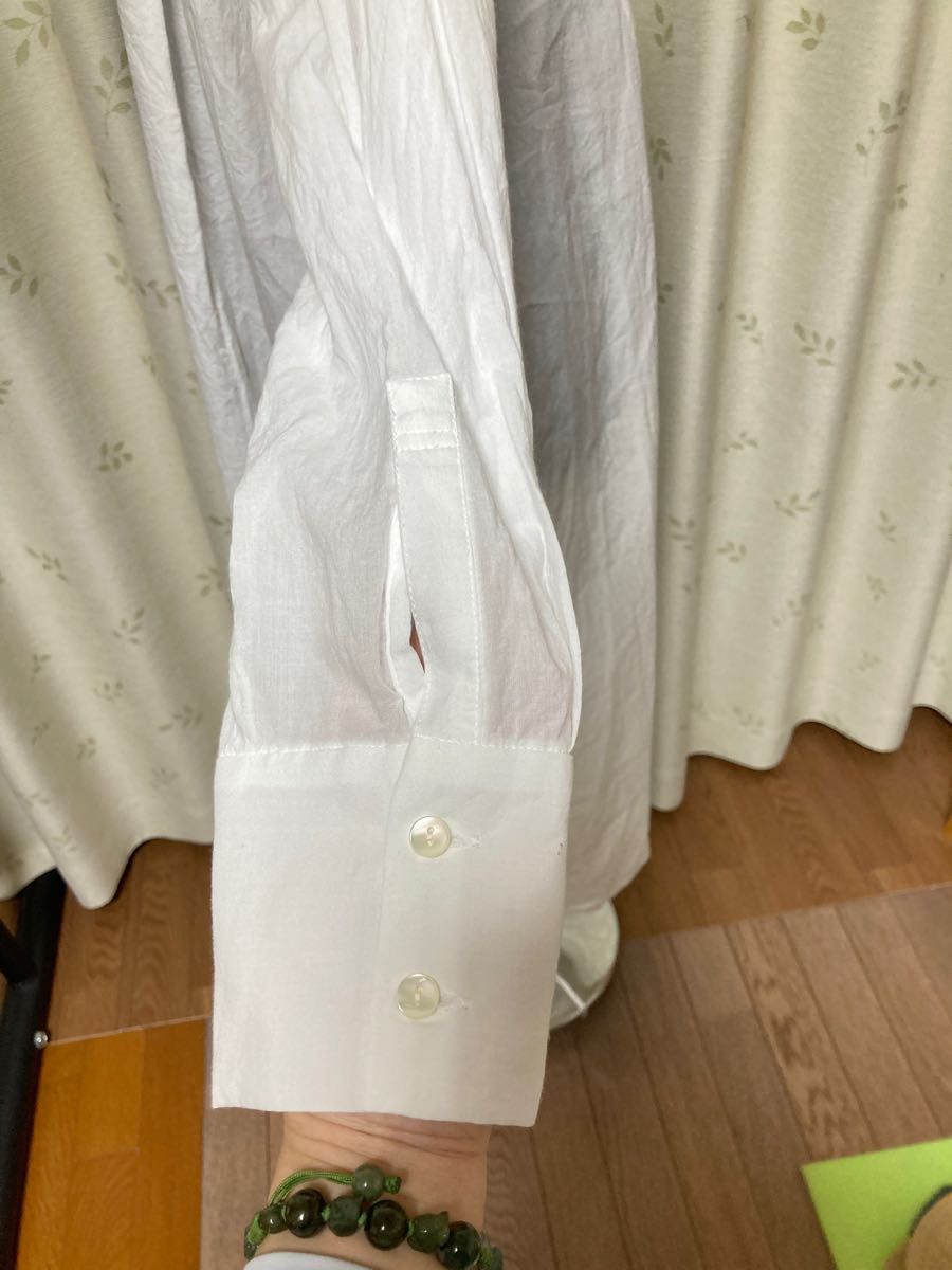 タグ付き　新品　未使用　日本製　フロントシームドシャツワンピース　白　チェスターコート