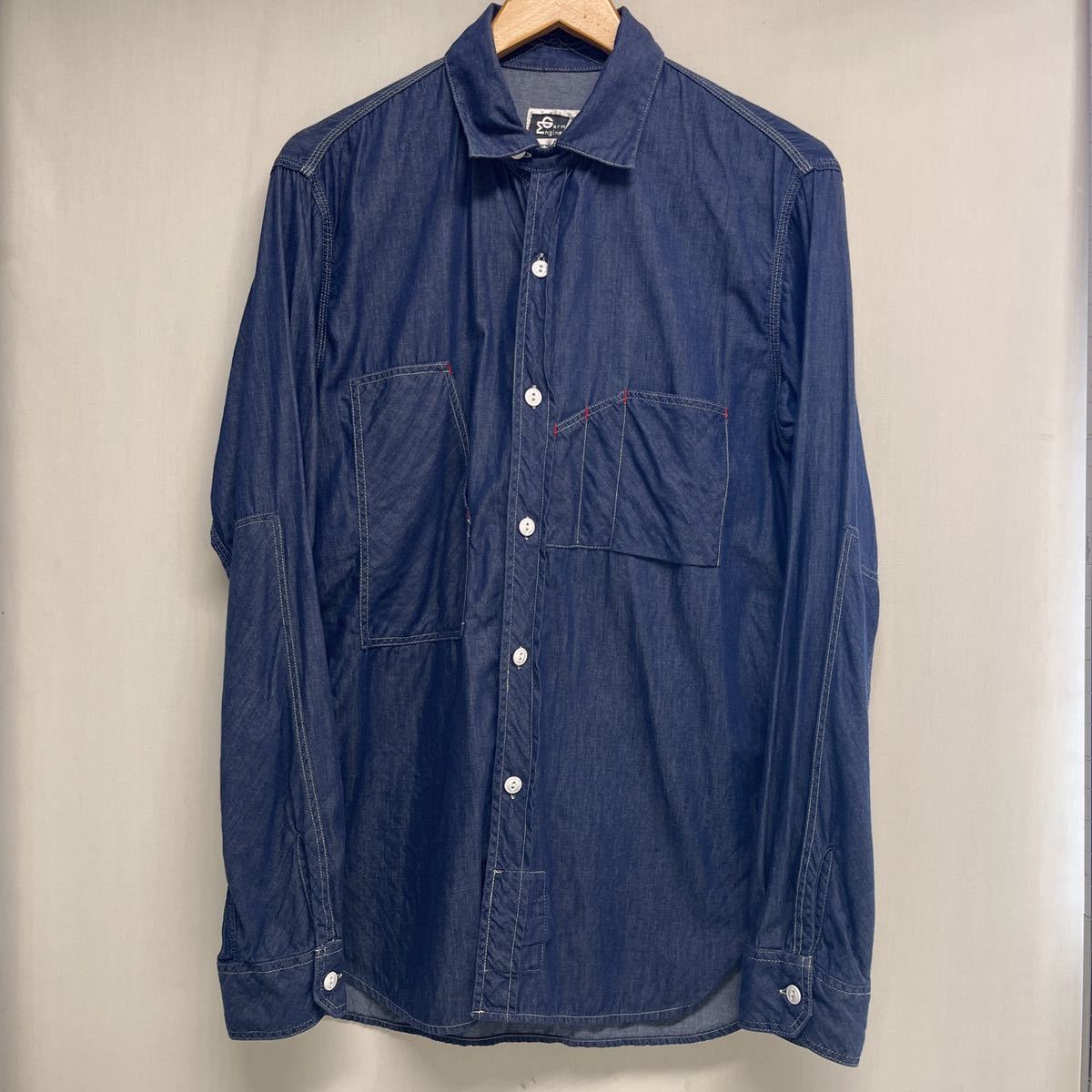 【Engineered Garments エンジニアードガーメンツ】長袖シャツ M デニム コットン インディゴ 2304oki_画像1