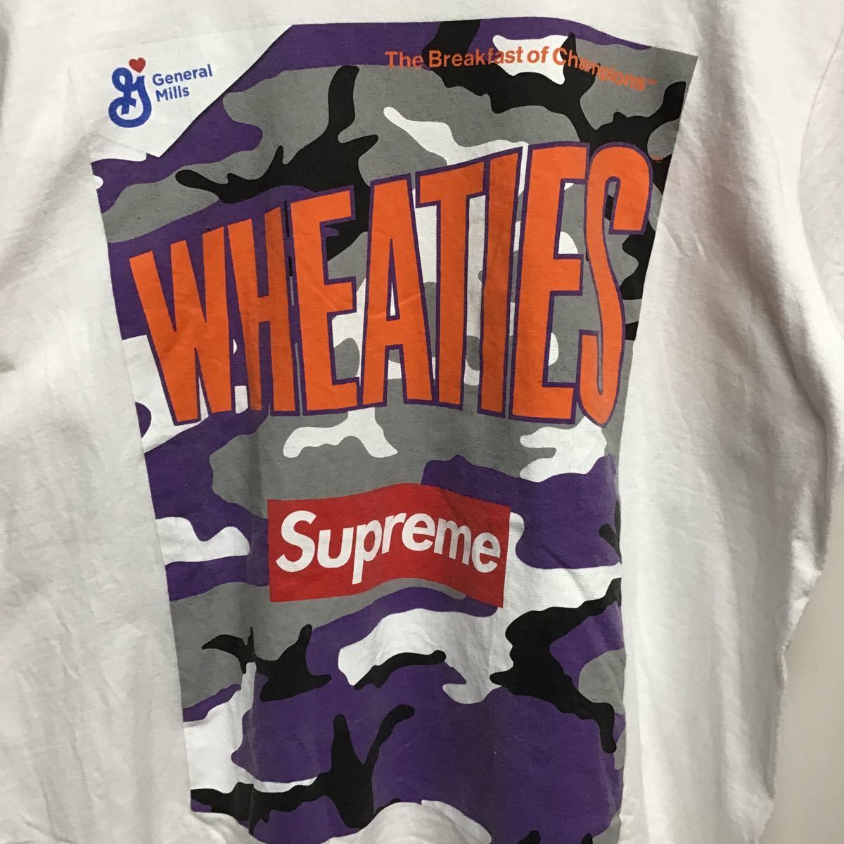 【Supreme シュプリーム】21SS Wheaties Tシャツ L コットン ホワイト プリント 2304oki_画像2