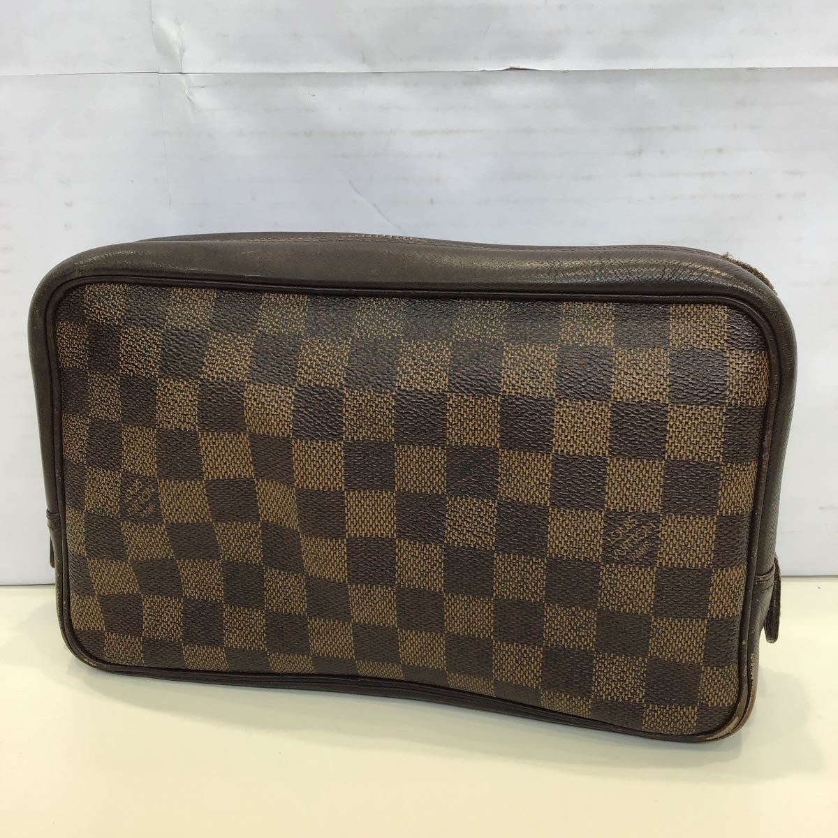 【LOUIS VUITTON ルイヴィトン】N47623ダミエ トゥルーストワレット コスメポーチ セカンドバッグ ブラウン レザー 2304oki_画像2