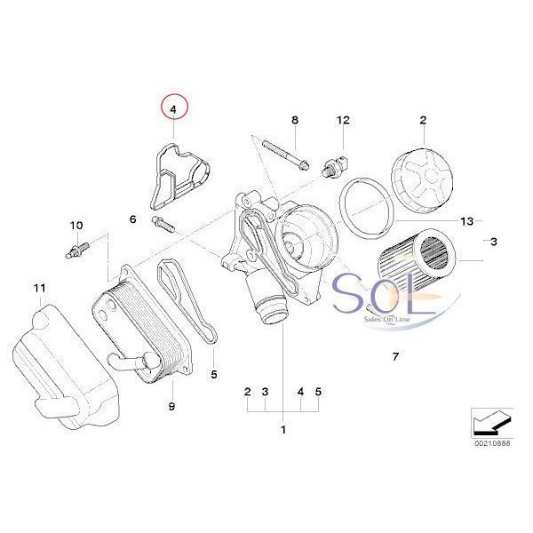 送料185円 BMW F07 F10 F11 F06 F12 F13 エンジンオイルクーラー ヒートエクスチェンジャ－ ガスケット 523i 528i 535i 640i 11427537293_画像2