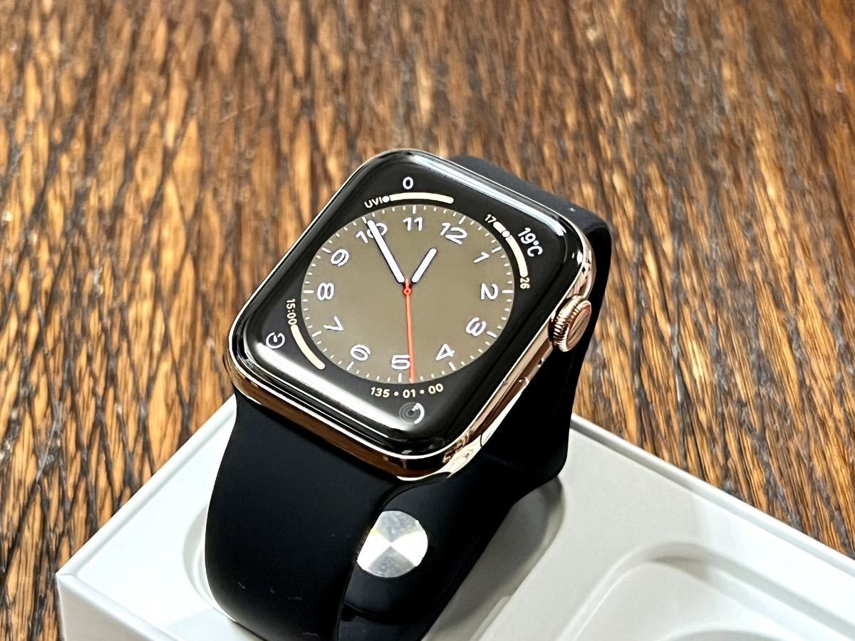 美品 Apple Watch 5 44mm ステンレススチール ゴールド 本体-