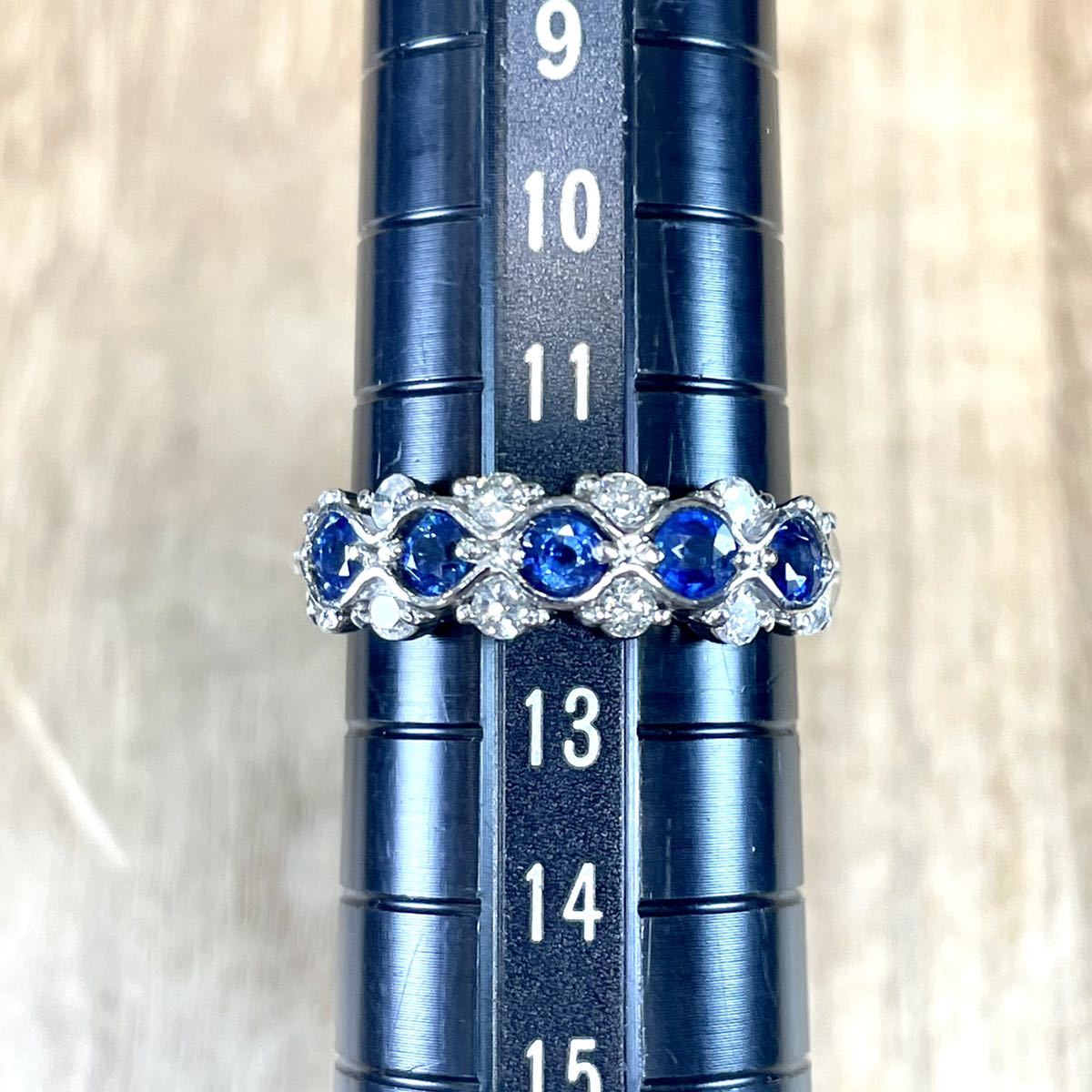 美しい！Pt900 ブルーサファイア ダイヤ 5.76g リング M1336 指輪