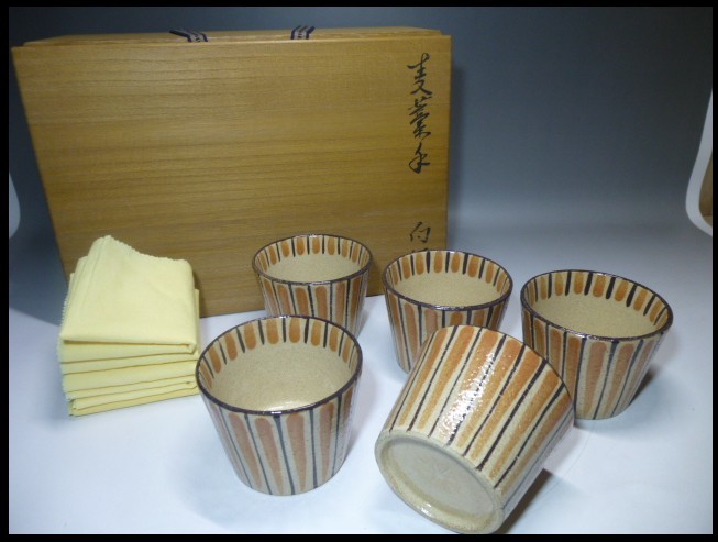 代購代標第一品牌-樂淘letao-北大路魯山人麦藁手向付五/共箱/五客組