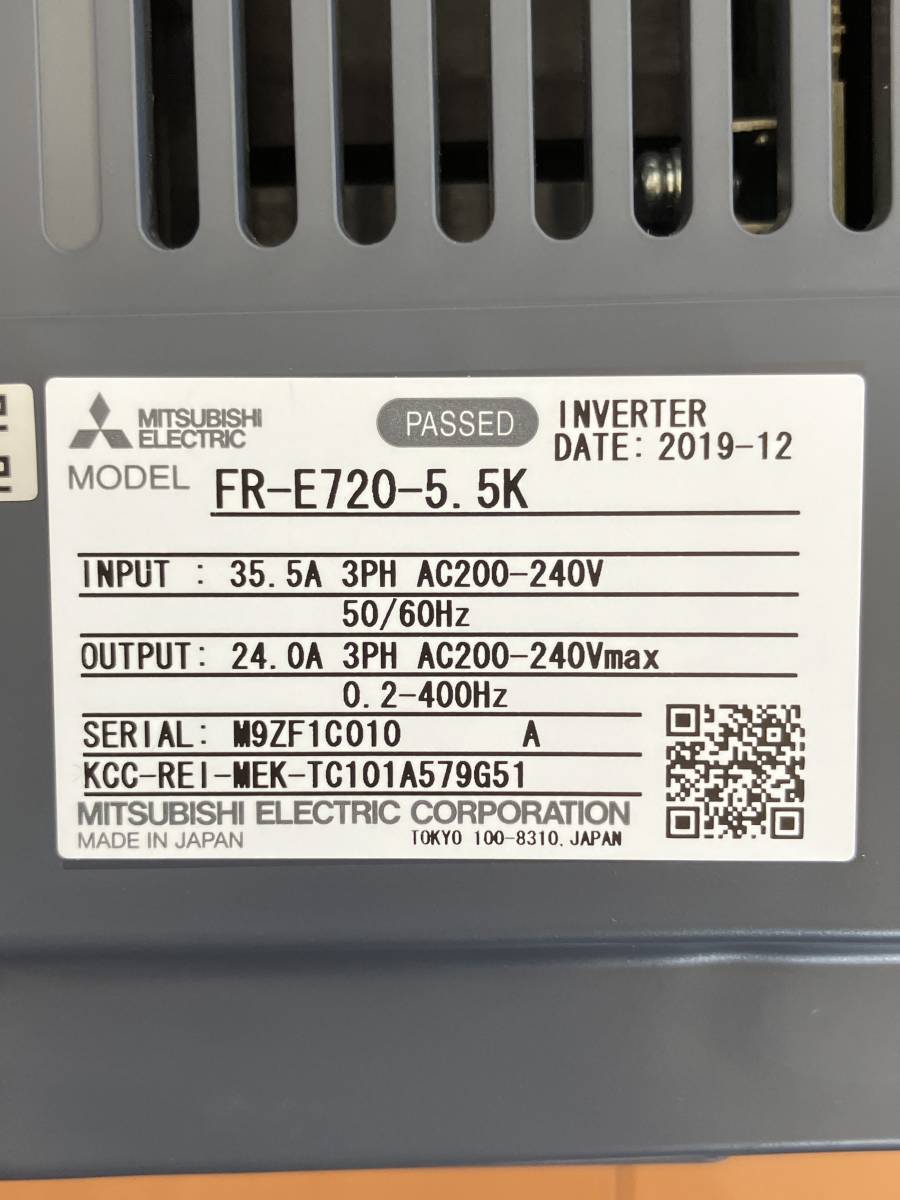 ☆三菱 インバータ FR-E720-5.5K☆美品・2019年製 | noonanwaste.com