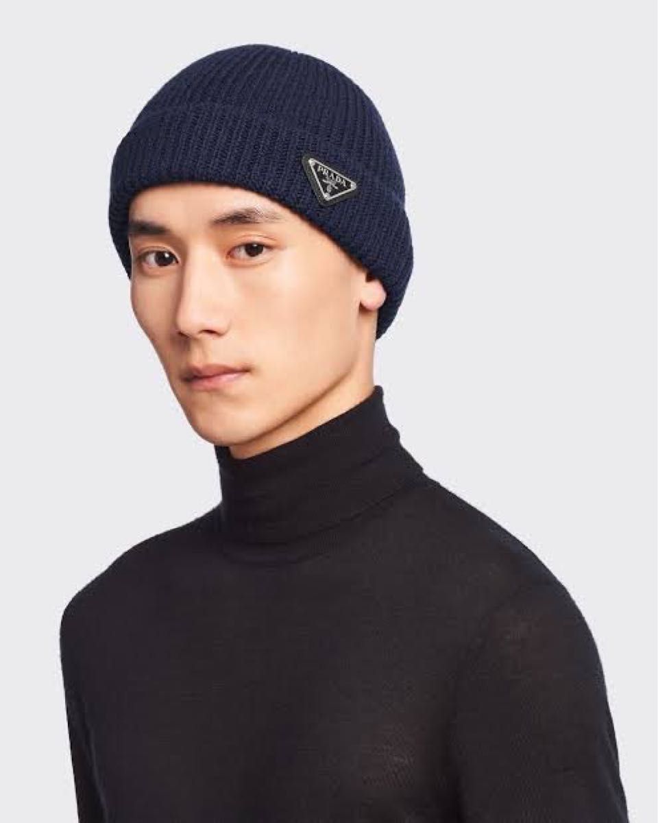 PRADA ウール&カシミアのニット帽 本物 未使用 ニットキャップ ニット帽 3